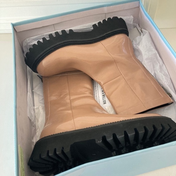 NIB Seychelles Anthropologie Last Chance Beige Patent Leather Boots Sz 7 - Picture 4 of 12